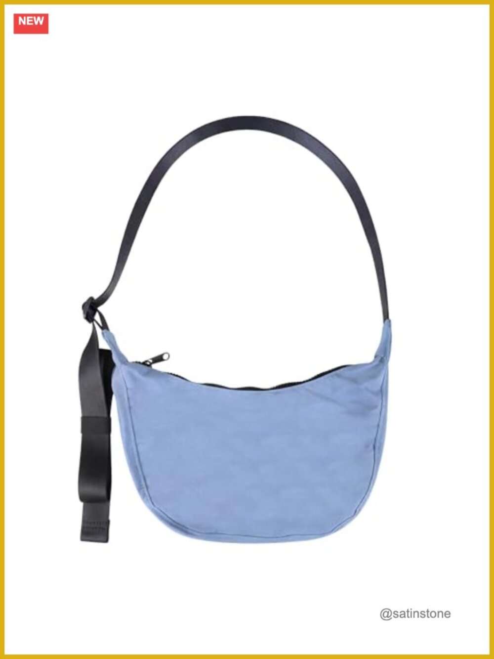 Waterproof Nylon Crescent Crossbody Bag with Adjustable Strap